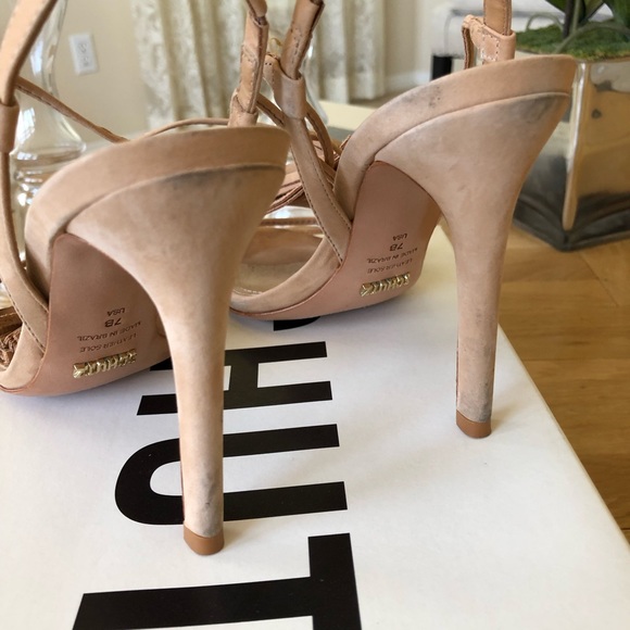 Schutz Maggie Tassel Heels Sandals Beige 37 7 - Picture 5 of 8